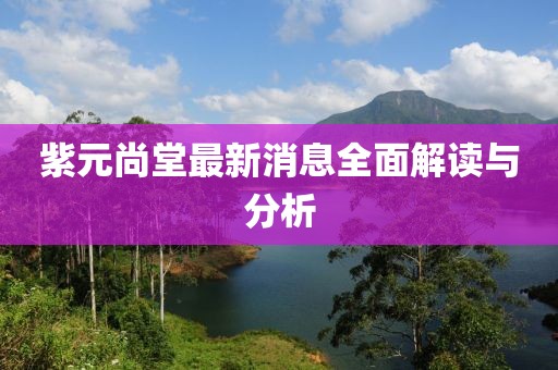 紫元尚堂最新消息全面解讀與分析