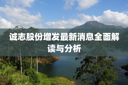 誠(chéng)志股份增發(fā)最新消息全面解讀與分析