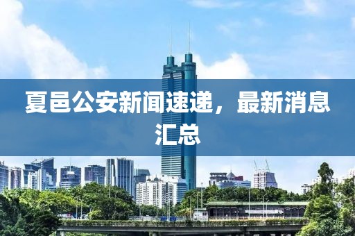 夏邑公安新聞速遞，最新消息匯總