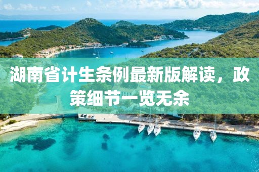 湖南省計(jì)生條例最新版解讀，政策細(xì)節(jié)一覽無余