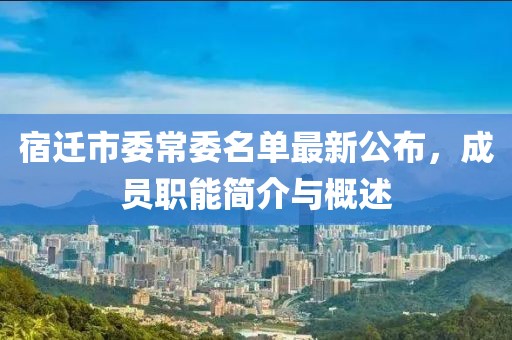 宿遷市委常委名單最新公布，成員職能簡介與概述