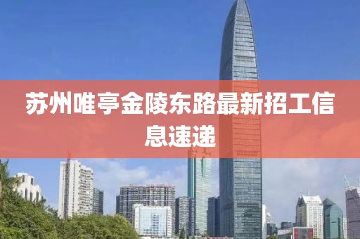 蘇州唯亭金陵?yáng)|路最新招工信息速遞