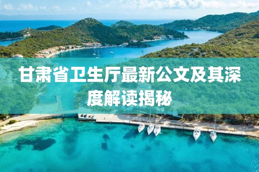甘肅省衛(wèi)生廳最新公文及其深度解讀揭秘