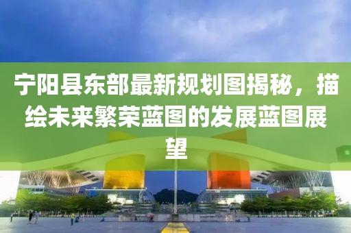 寧陽縣東部最新規(guī)劃圖揭秘，描繪未來繁榮藍(lán)圖的發(fā)展藍(lán)圖展望