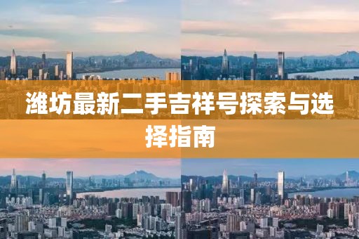 濰坊最新二手吉祥號探索與選擇指南