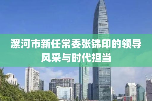 漯河市新任常委張錦印的領導風采與時代擔當