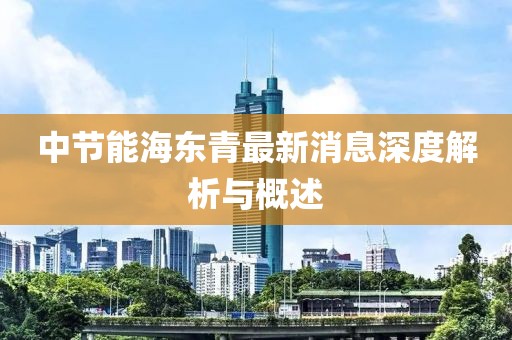 中節(jié)能海東青最新消息深度解析與概述