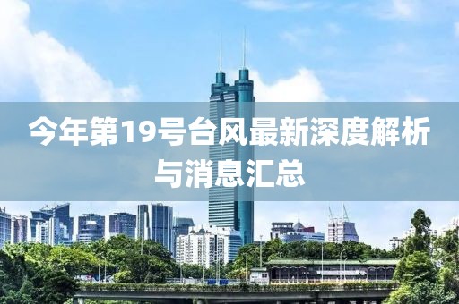 今年第19號臺風(fēng)最新深度解析與消息匯總