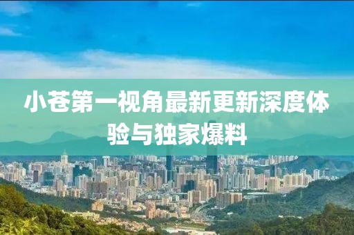 小蒼第一視角最新更新深度體驗(yàn)與獨(dú)家爆料