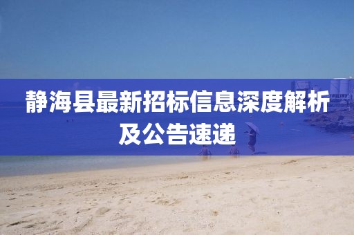 靜?？h最新招標(biāo)信息深度解析及公告速遞