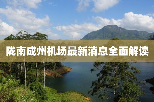 隴南成州機(jī)場最新消息全面解讀