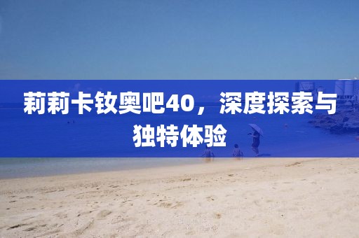 莉莉卡釹奧吧40，深度探索與獨(dú)特體驗(yàn)