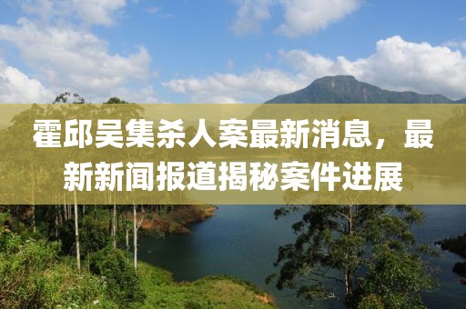 霍邱吳集殺人案最新消息，最新新聞報道揭秘案件進(jìn)展