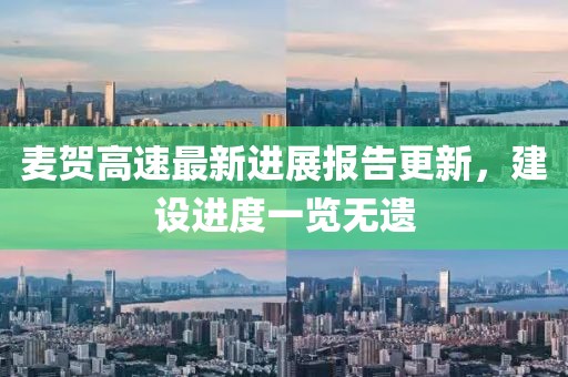 麥賀高速最新進展報告更新，建設進度一覽無遺