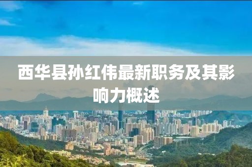 西華縣孫紅偉最新職務(wù)及其影響力概述