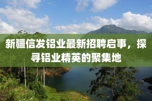 新疆信發(fā)鋁業(yè)最新招聘啟事，探尋鋁業(yè)精英的聚集地