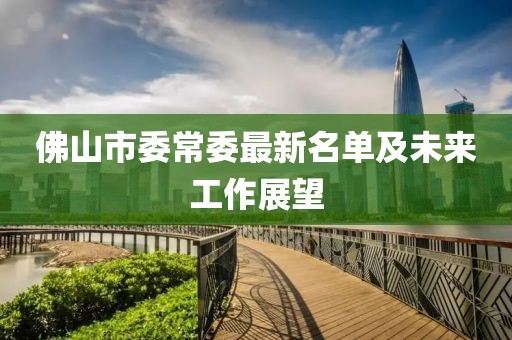 佛山市委常委最新名單及未來(lái)工作展望