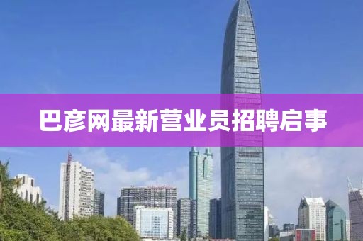 巴彥網(wǎng)最新營(yíng)業(yè)員招聘啟事