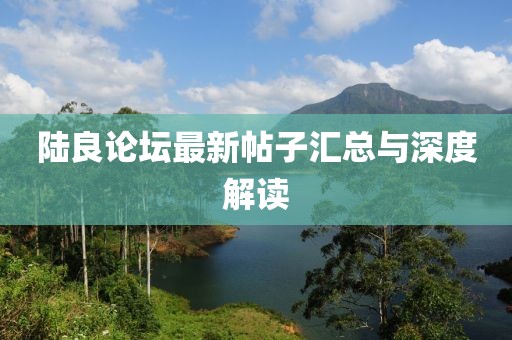 陸良論壇最新帖子匯總與深度解讀