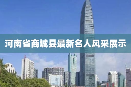 河南省商城縣最新名人風(fēng)采展示