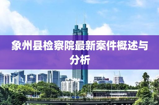象州縣檢察院最新案件概述與分析