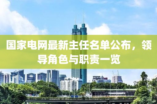 國家電網最新主任名單公布，領導角色與職責一覽