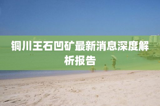 銅川王石凹礦最新消息深度解析報告