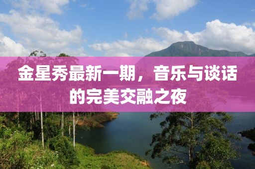 金星秀最新一期，音樂與談話的完美交融之夜