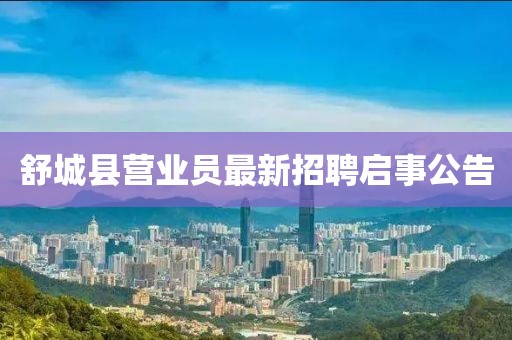 舒城縣營業(yè)員最新招聘啟事公告