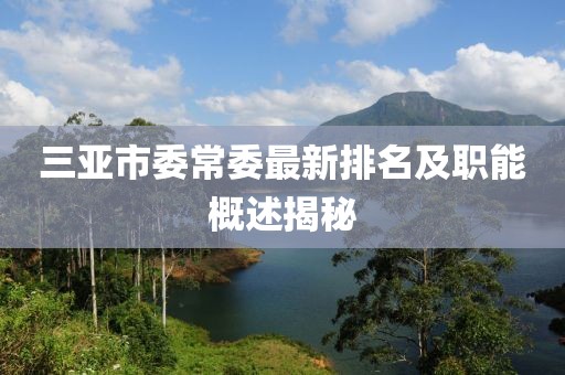 三亞市委常委最新排名及職能概述揭秘