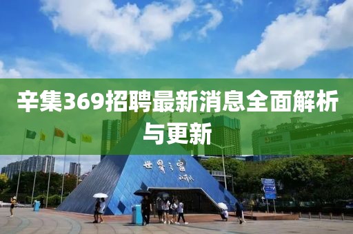 辛集369招聘最新消息全面解析與更新