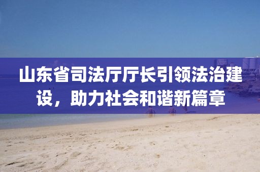 山東省司法廳廳長引領(lǐng)法治建設(shè)，助力社會和諧新篇章