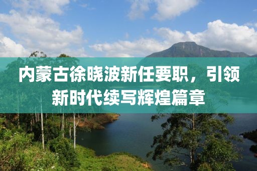 內(nèi)蒙古徐曉波新任要職，引領(lǐng)新時代續(xù)寫輝煌篇章