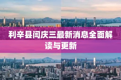 利辛縣閆慶三最新消息全面解讀與更新