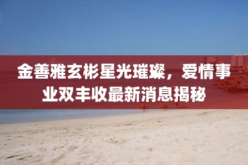 金善雅玄彬星光璀璨，愛(ài)情事業(yè)雙豐收最新消息揭秘