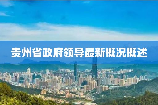 貴州省政府領(lǐng)導(dǎo)最新概況概述