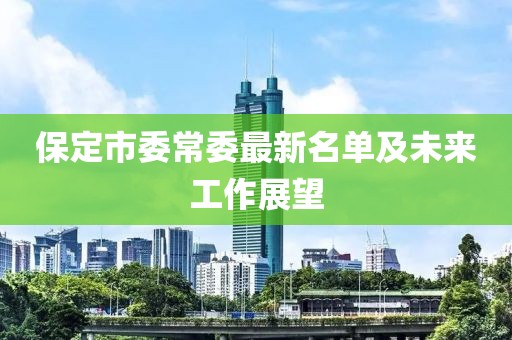 保定市委常委最新名單及未來工作展望