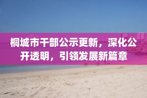 桐城市干部公示更新，深化公開透明，引領(lǐng)發(fā)展新篇章