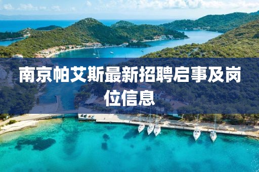 南京帕艾斯最新招聘啟事及崗位信息