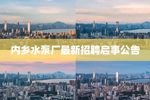 內(nèi)鄉(xiāng)水泵廠最新招聘啟事公告