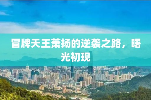 冒牌天王蕭揚(yáng)的逆襲之路，曙光初現(xiàn)