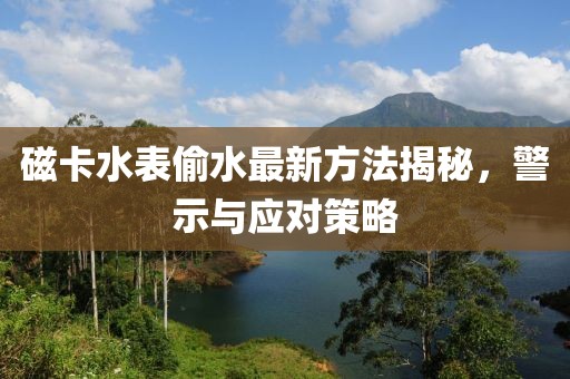 磁卡水表偷水最新方法揭秘，警示與應對策略