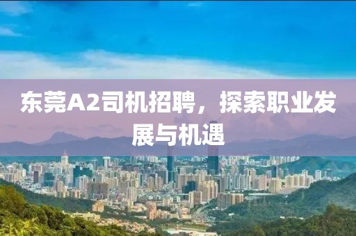 東莞A2司機招聘，探索職業(yè)發(fā)展與機遇