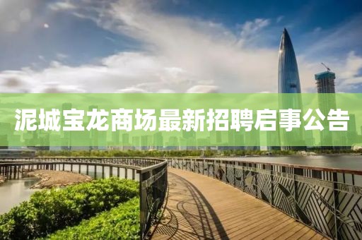 泥城寶龍商場最新招聘啟事公告