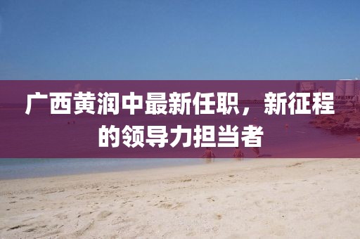 廣西黃潤(rùn)中最新任職，新征程的領(lǐng)導(dǎo)力擔(dān)當(dāng)者