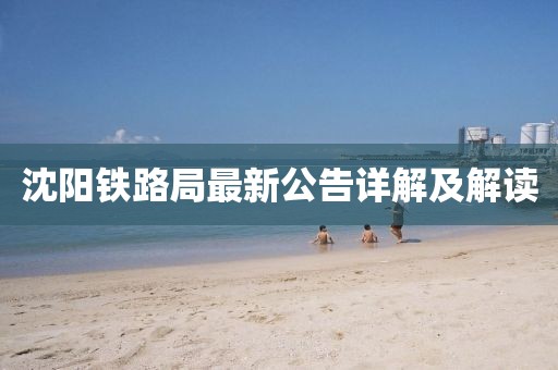 沈陽鐵路局最新公告詳解及解讀