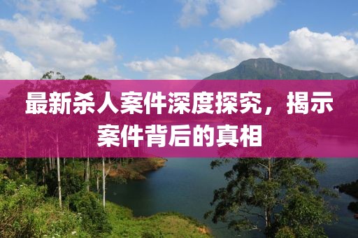 最新殺人案件深度探究，揭示案件背后的真相