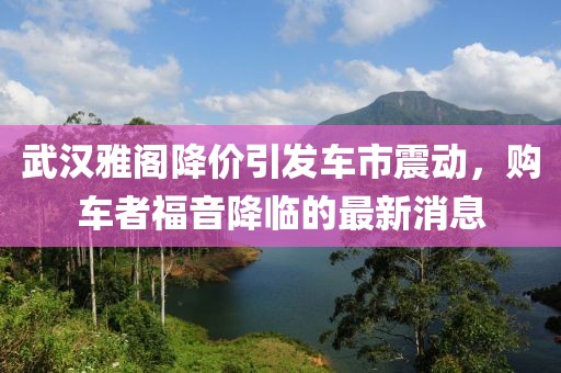 武漢雅閣降價引發(fā)車市震動，購車者福音降臨的最新消息
