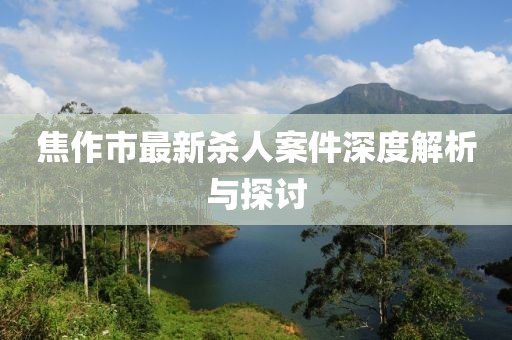 焦作市最新殺人案件深度解析與探討