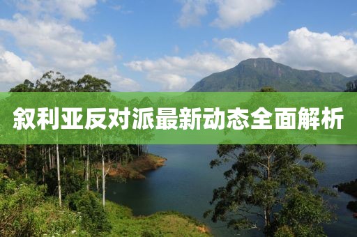 敘利亞反對派最新動態(tài)全面解析